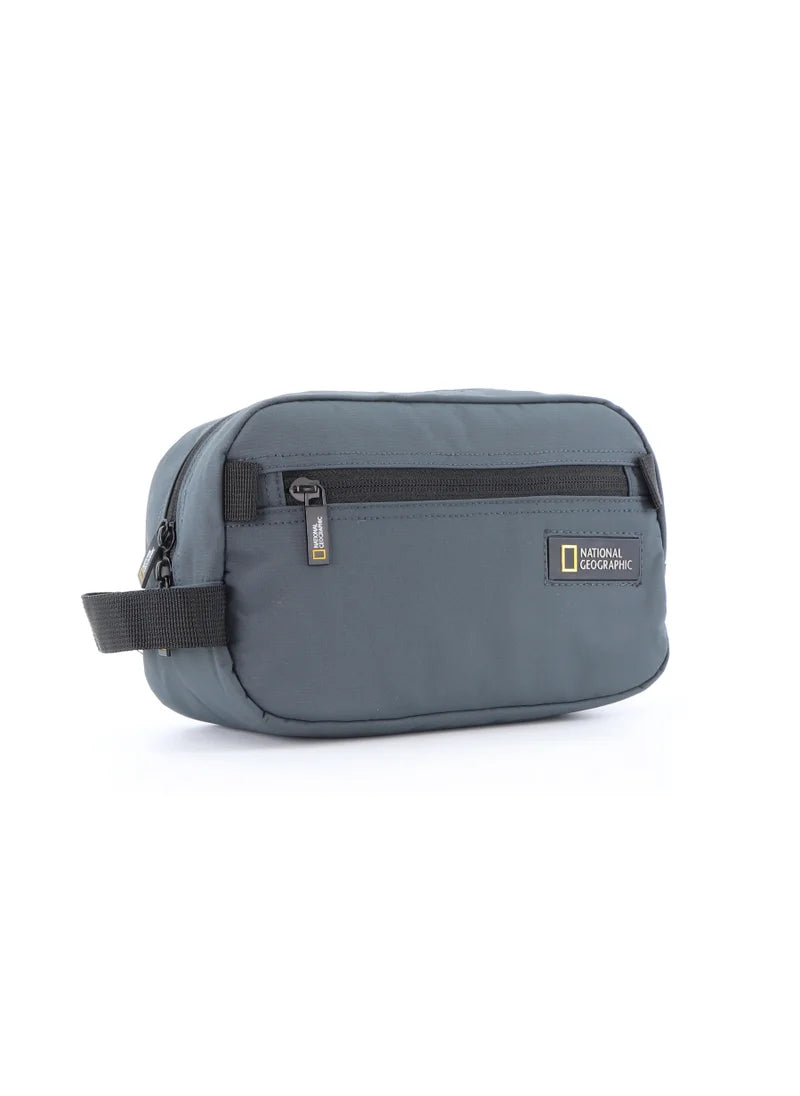 National Geographic Mutation Toiletry Bag Grey, Travel Pouch, Everyday Kit, Portable Organizer Sustainable Bag for Men and Women, School Travel College