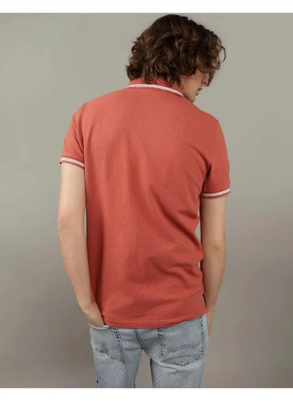 Collar Line Logo Detail Short Sleeve Polo Shirt