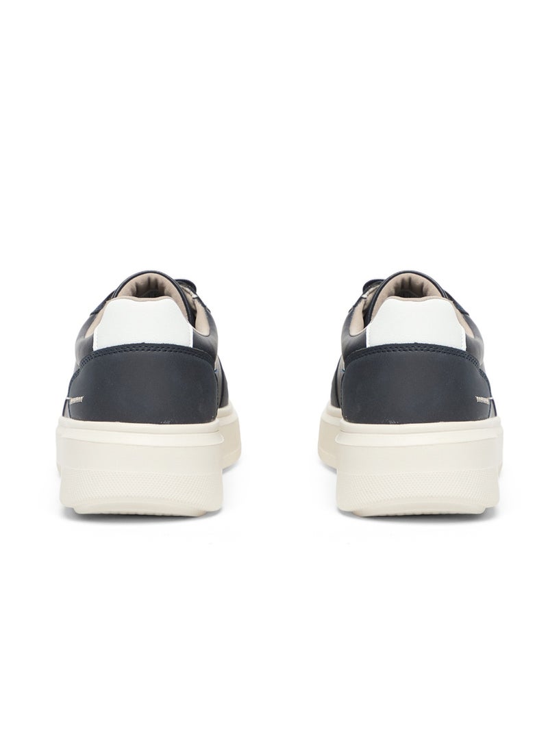 Men's Navy Low-Top Casual Sneakers – Classic Style with Durable Sole for All-Day Comfort