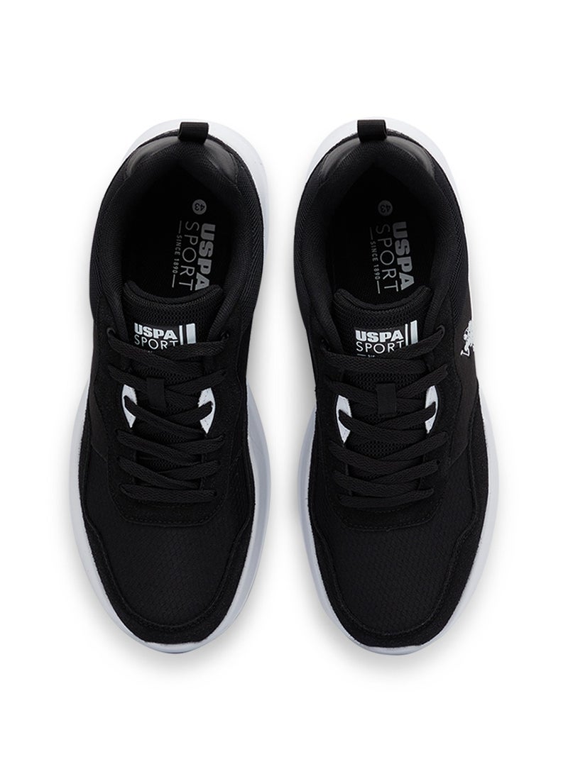 Men's Black Low-Top Sneakers - Lightweight Lace-Up Design, Comfortable for Everyday Outfits