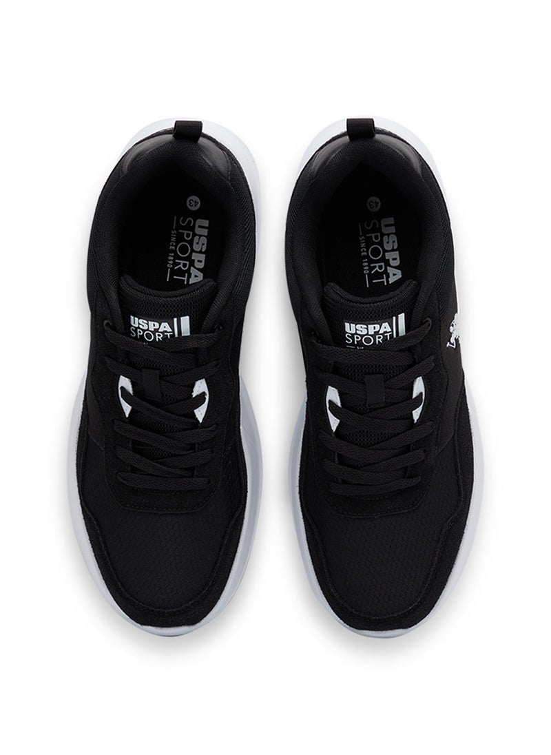 Men's Black Low-Top Sneakers - Lightweight Lace-Up Design, Comfortable for Everyday Outfits