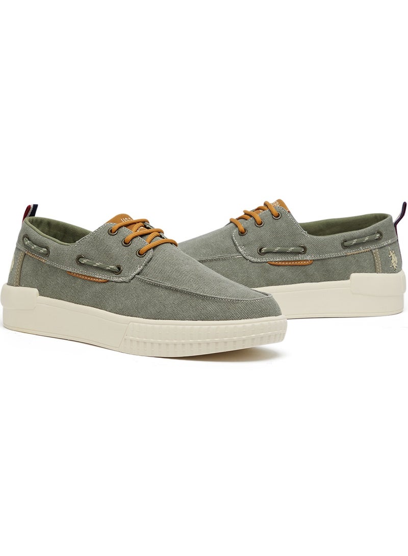 Men's Khaki Low-Top Sneakers - Lightweight Slip-On Design with Iconic Branding for a Clean Look
