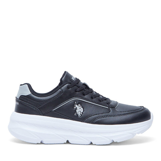 Women's Black Low-Top Sneakers - Lightweight Lace-Up Design