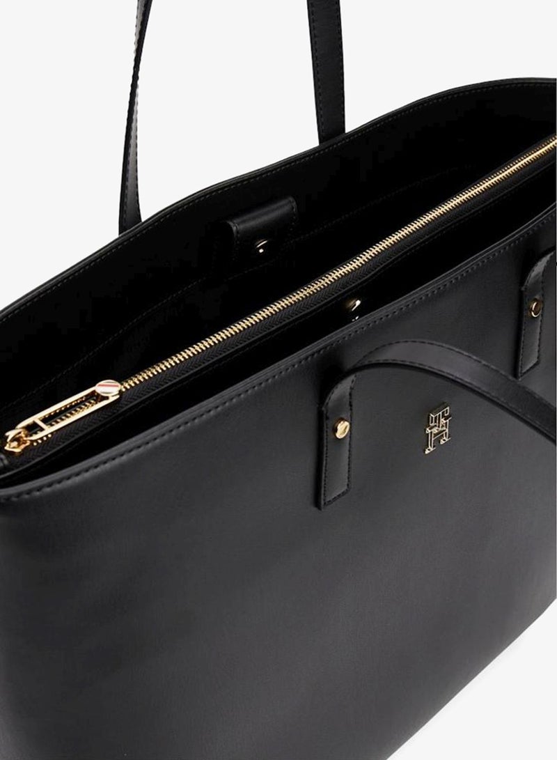 Logo Detailed Zip Through Tote