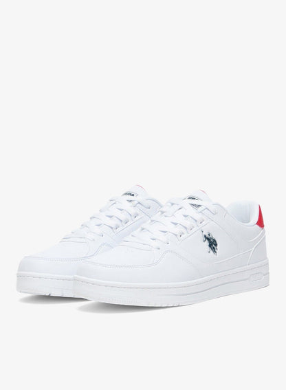 Men's White and Red Low-Top Sneakers - Lightweight Shoes Classic Lace-Up Design Shoes, Comfortable for Everyday Outfits