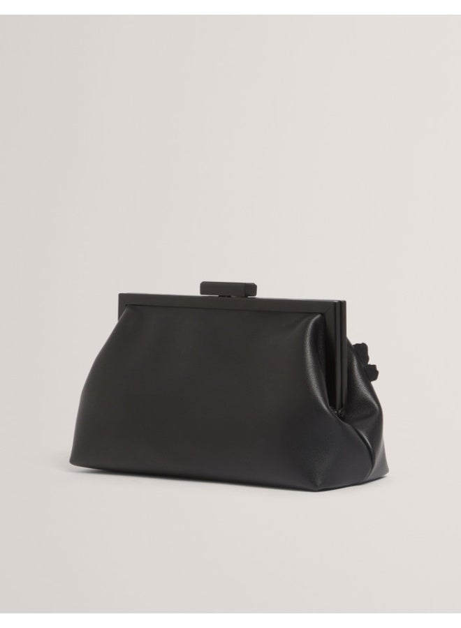 FLOWER 3D APPLIQUE CLUTCH BAG