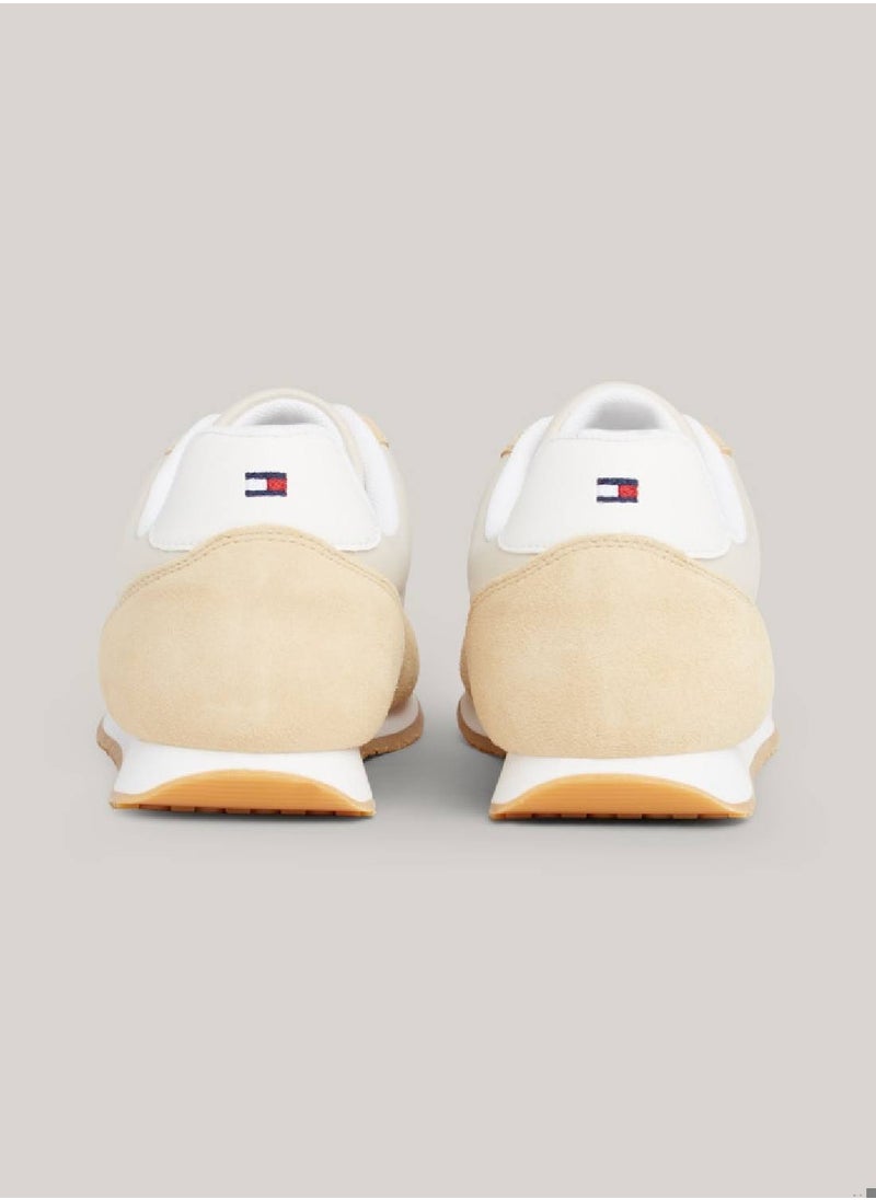 Women's Heritage Suede Flag Runner Trainers -  Suede upper, Beige