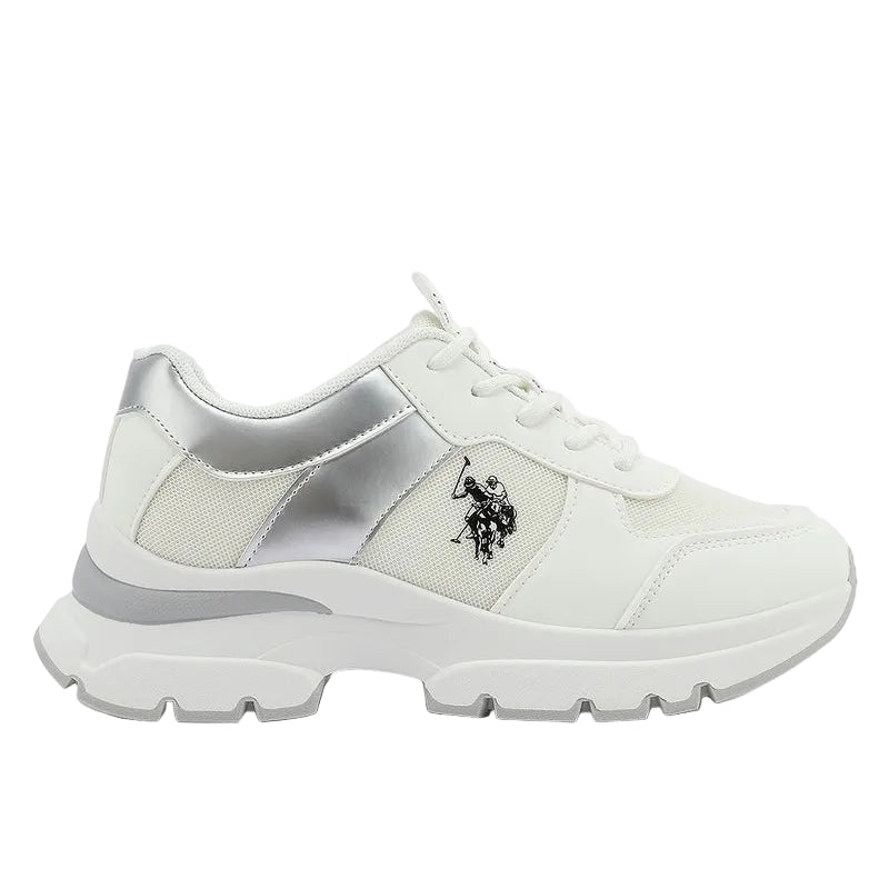 Women's White Low-Top Sneakers - Stylish Shimmer Design Shoes, Perfect for a Cute Outfit
