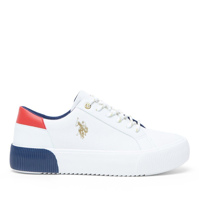 Women's White Low-Top Sneakers - Lightweight Sporty Design, Comfortable for Casual Wear