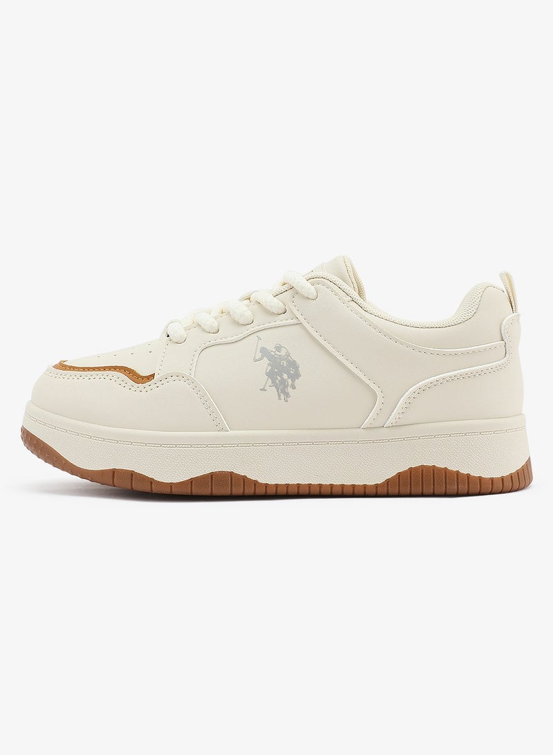 Women's  Beige Low-Top Sneakers - Style that Moves, Comfort Shoes that Lasts