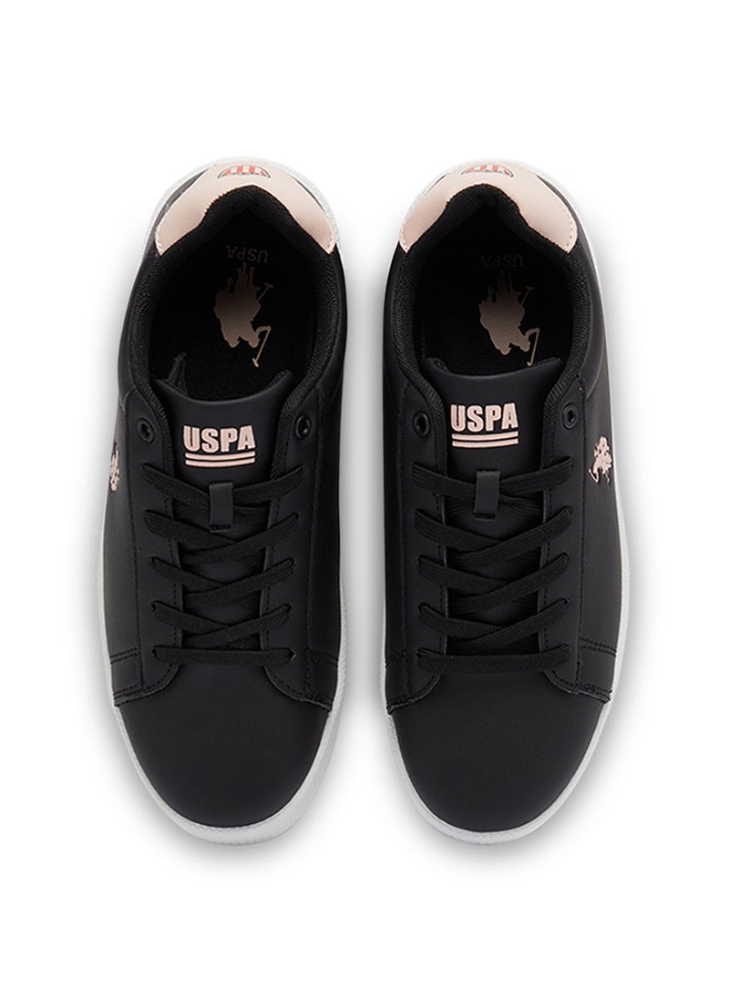 Women's Black Low-Top Sneakers - High-Quality Sole for Everyday Look