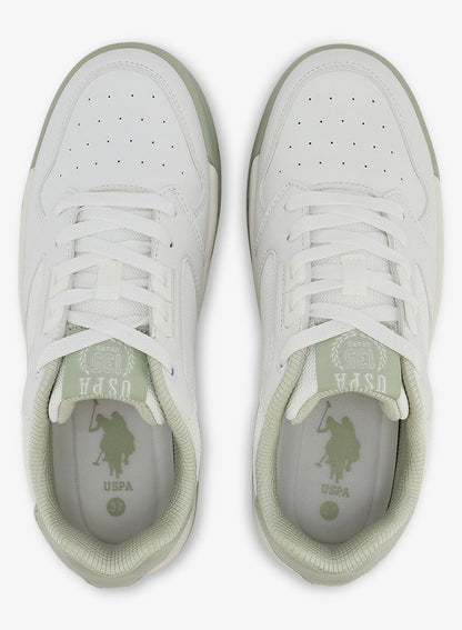 Women's White Sneakers - Bold Rugged Style Shoes with Durable Sole for Outdoor Wear