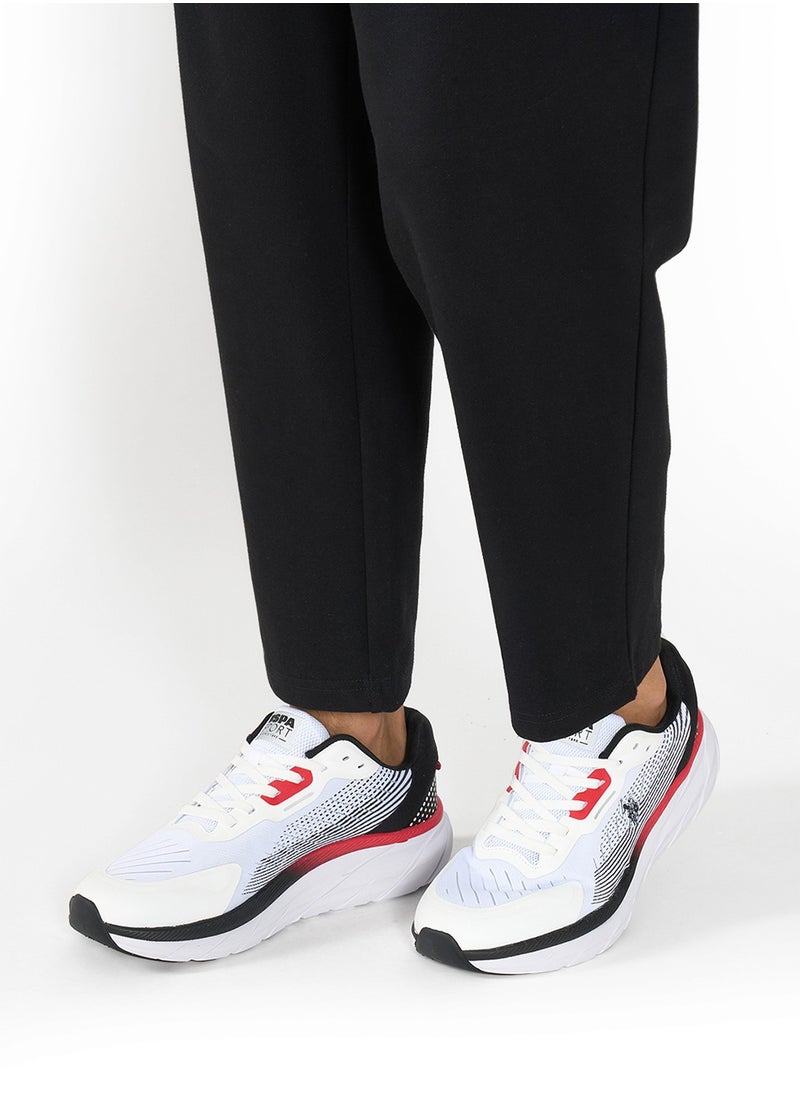 Men's White Low-Top Sneakers - Lightweight Lace-Up Design, Comfortable for Everyday Outfits