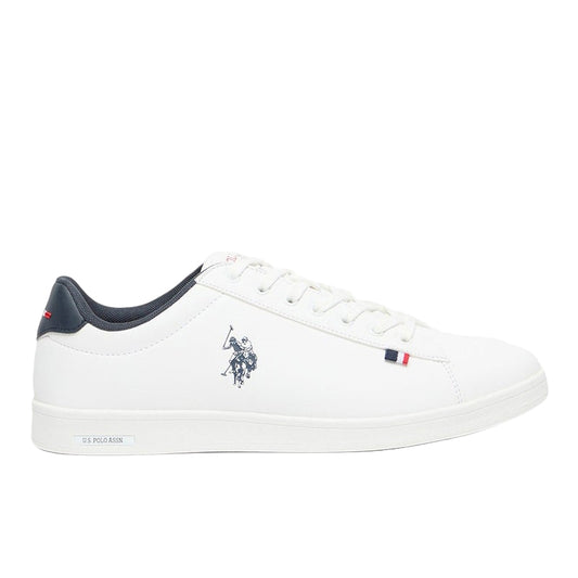 Men's White Low-Top Sneakers - Lightweight Shoes Lace-Up Style, Comfortable Casual Footwear