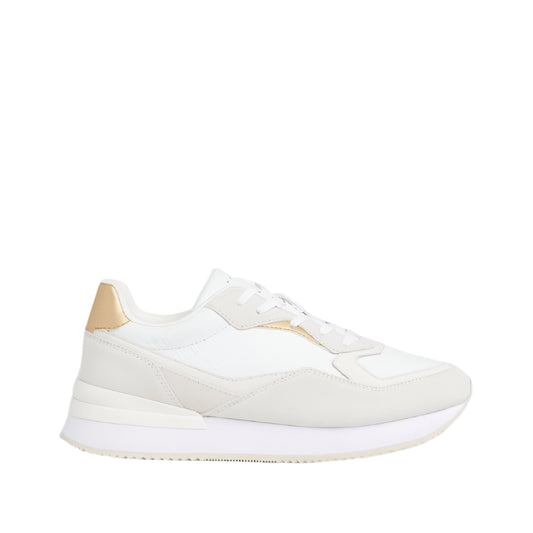 Women's Th Monogram Leather Runner Trainers -  Leather upper, White