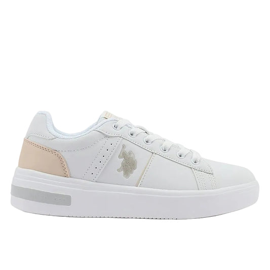 Women's White Low-Top Sneakers - Lightweight Modern Design Shoes for All-Day Comfort