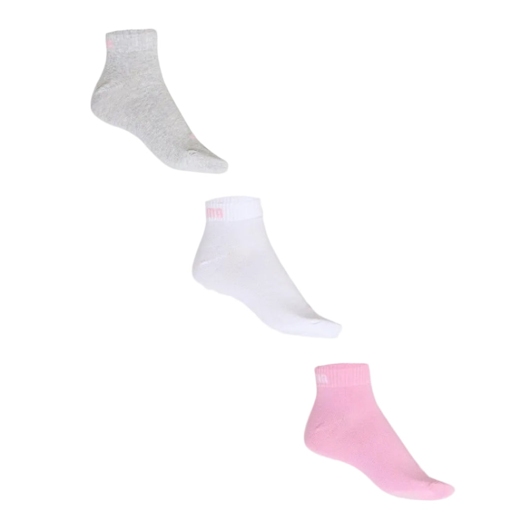 3 Pack Quarter Plain Socks