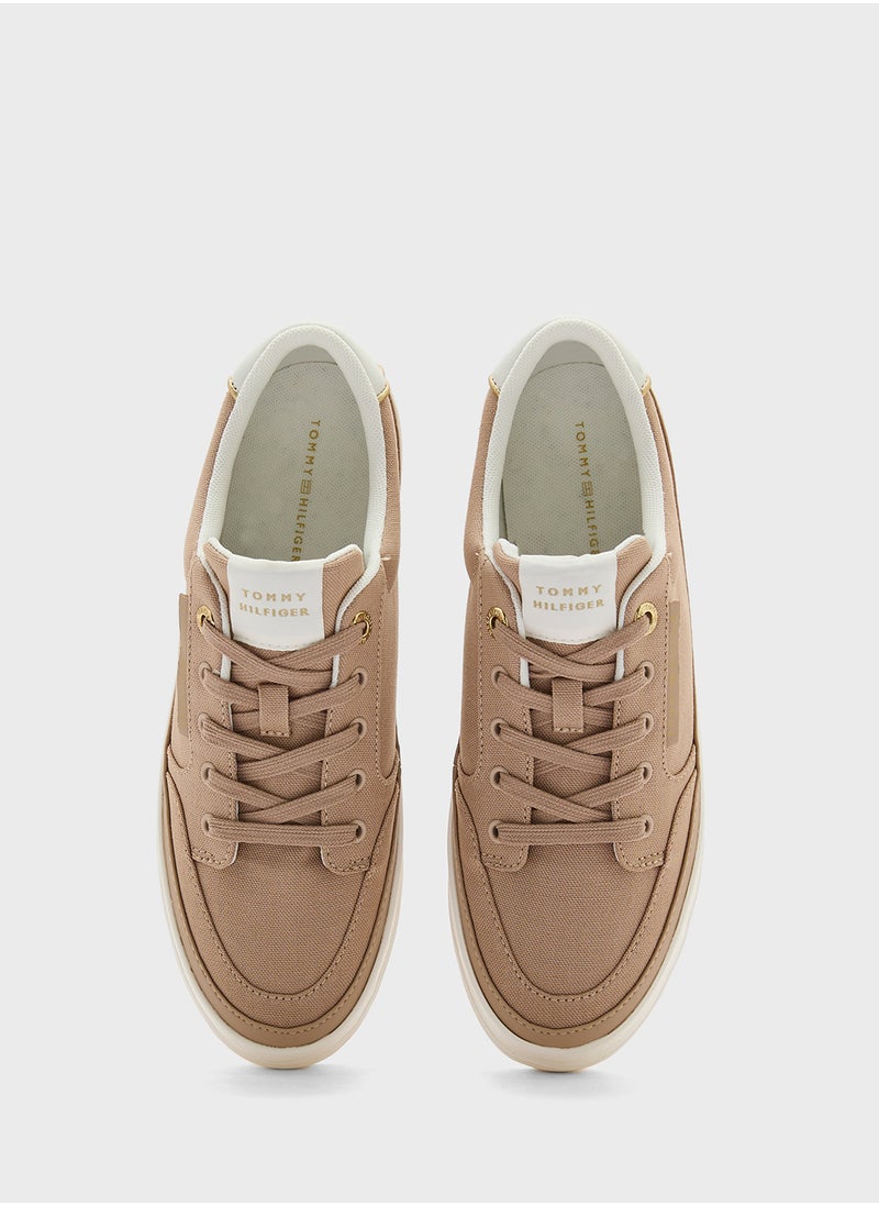 Logo Detail Lace Up Low Top Sneakers