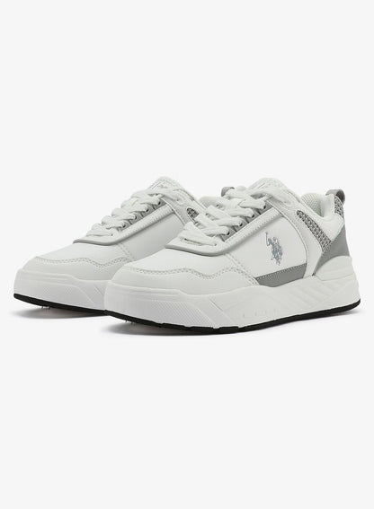 Women's  White Low-Top Sneakers - Sleek Style and Comfort Cushioned Sole for Everyday Style Shoes