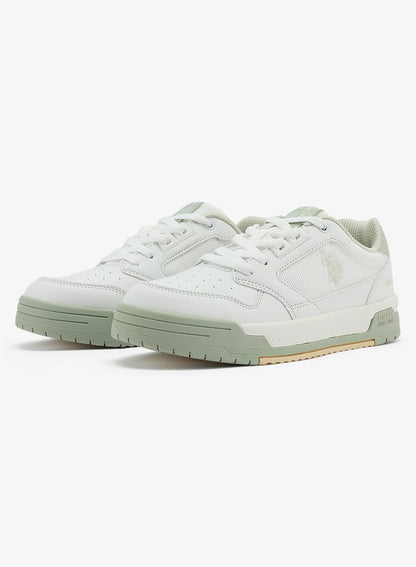 Women's White Sneakers - Bold Rugged Style Shoes with Durable Sole for Outdoor Wear