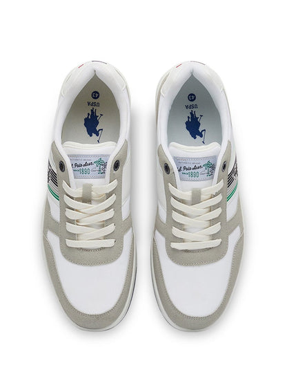 Men's White Low-Top Sneakers - Lightweight Lace-Up Design, Comfortable for Everyday Outfits