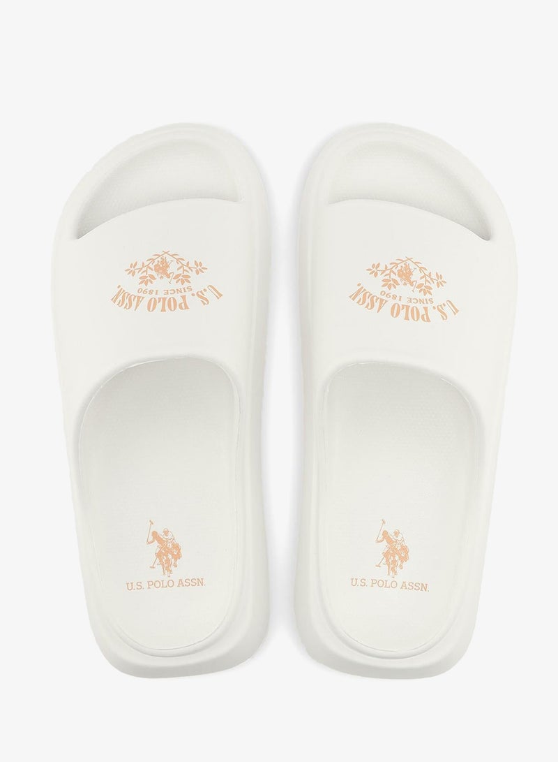 Women's White Slides - Stylish Perfect for Casual Outfit