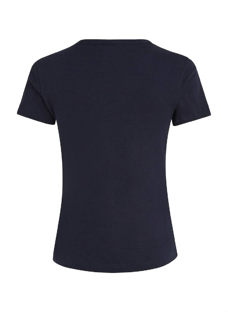 Women's 1985 Collection Slim T-Shirt -  Pure organic slub cotton, Blue