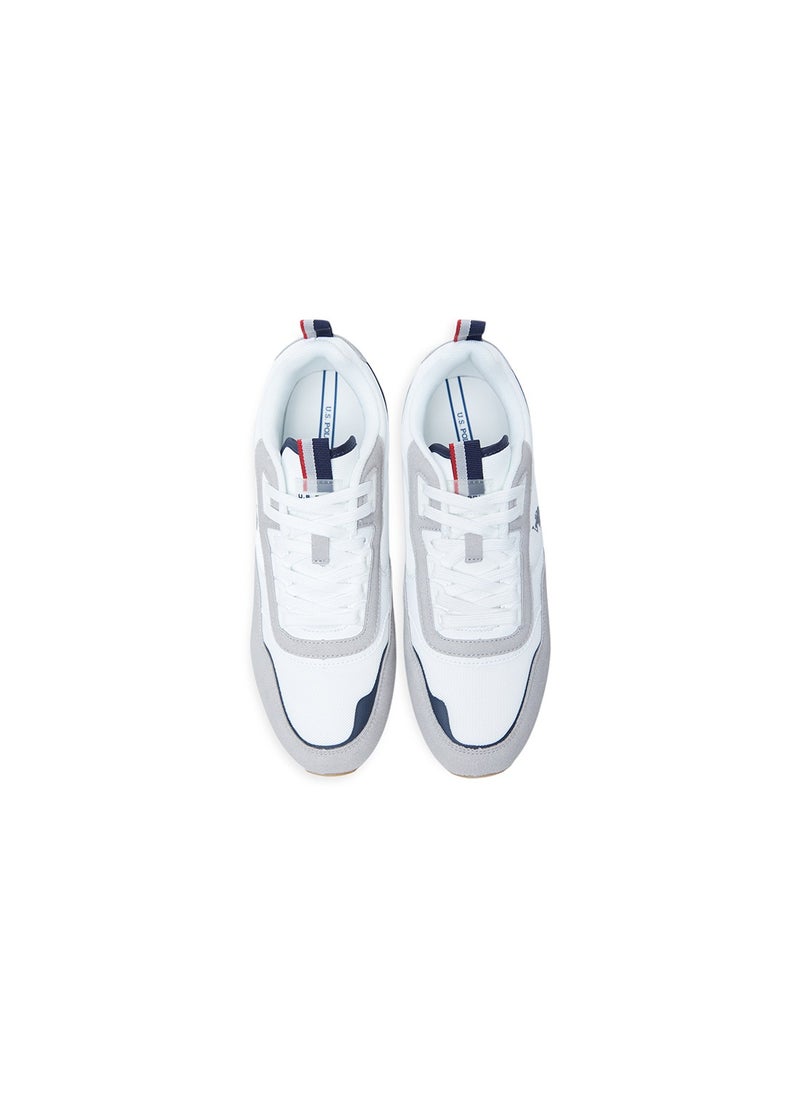Men's White Low-Top Sneakers - Lightweight Timeless Lace-Up Style, Ideal for Casual Outings