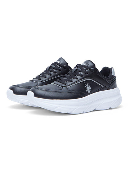 Women's Black Low-Top Sneakers - Lightweight Lace-Up Design