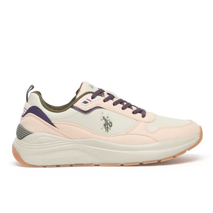 Women's Beige Low-Top Sneakers - Chic Lace-Up Style, Everyday Casual Shoes for Versatile Outfits