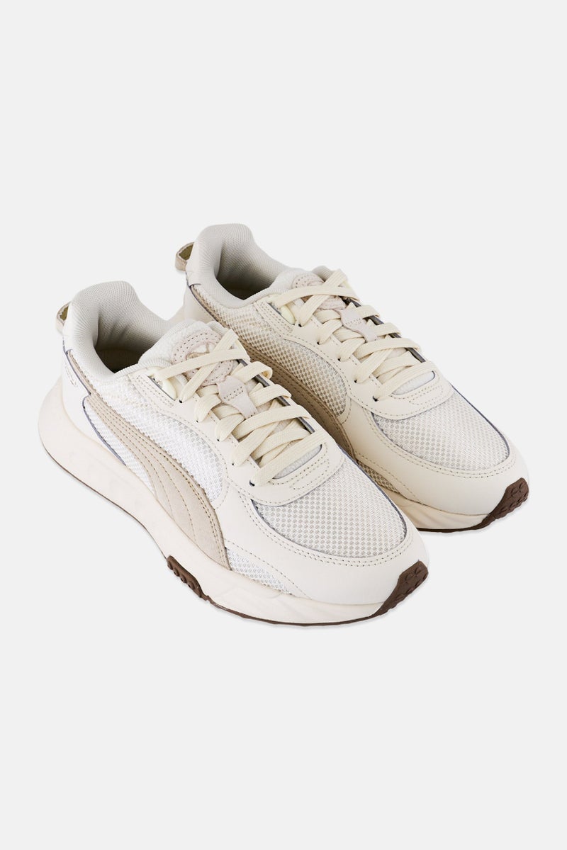 Women Wild Rider Futurism Lace Up Training Shoes, Cream