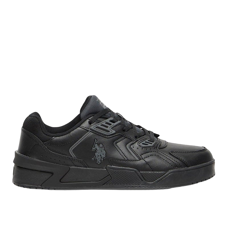 Men's Black Stylish Low-Top Casual Sneakers - Durable Lace-Up Design Shoes with Comfort Cushioned Sole for Everyday Active Wear