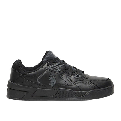 Men's Black Stylish Low-Top Casual Sneakers - Durable Lace-Up Design Shoes with Comfort Cushioned Sole for Everyday Active Wear