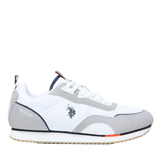 Men's White Low-Top Sneakers - Lightweight Timeless Lace-Up Style, Ideal for Casual Outings
