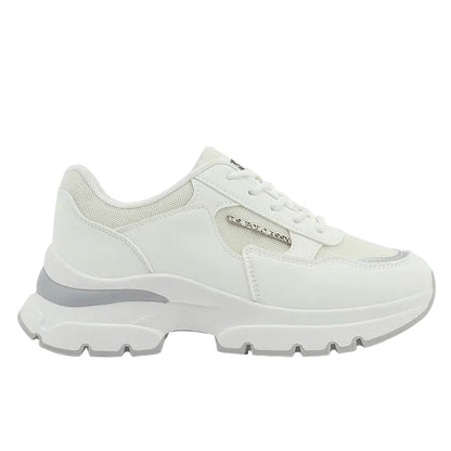 Women's White Low-Top Sneakers - Lightweight Shoes & Trendy Design Shoes for Everyday Wear