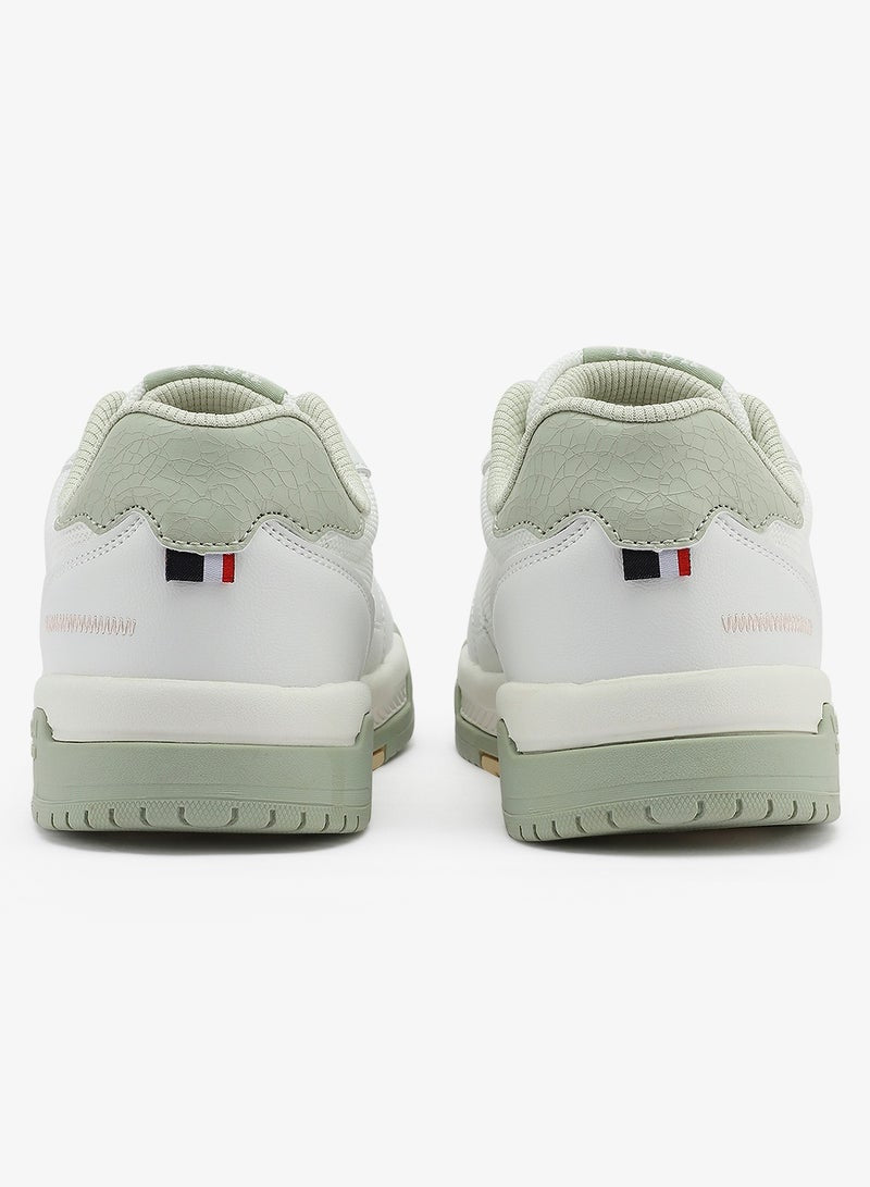 Women's White Sneakers - Bold Rugged Style Shoes with Durable Sole for Outdoor Wear