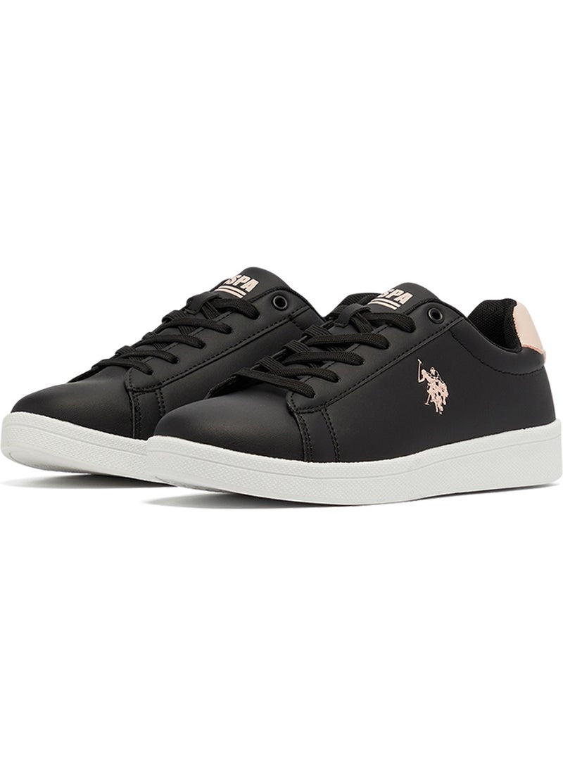 Women's Black Low-Top Sneakers - High-Quality Sole for Everyday Look