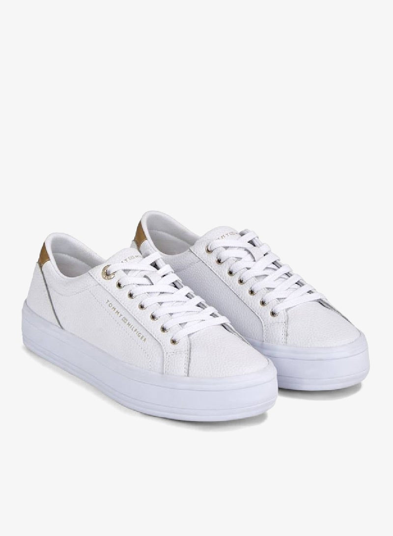 Essential Metallic Heel Lace-Up Sneakers