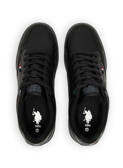 Men's Black Low-Top Casual Sneakers - Lace-Up Design with Comfort Cushioned Sole for Everyday Style
