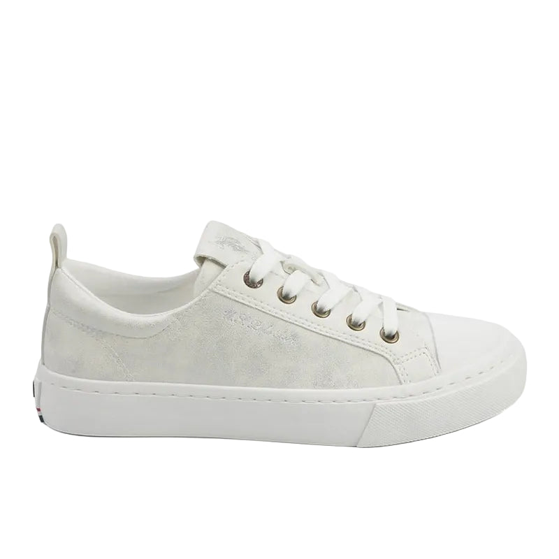 Women's White Low-Top Sneakers - Lightweight Shoes with White Sole, Comfortable Casual
