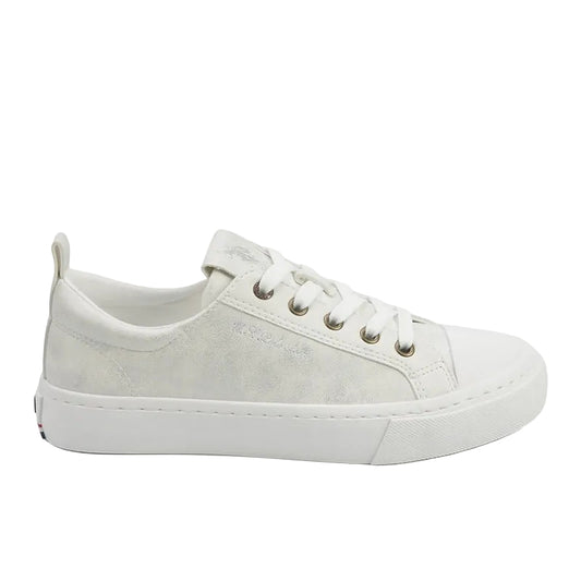 Women's White Low-Top Sneakers - Lightweight Shoes with White Sole, Comfortable Casual