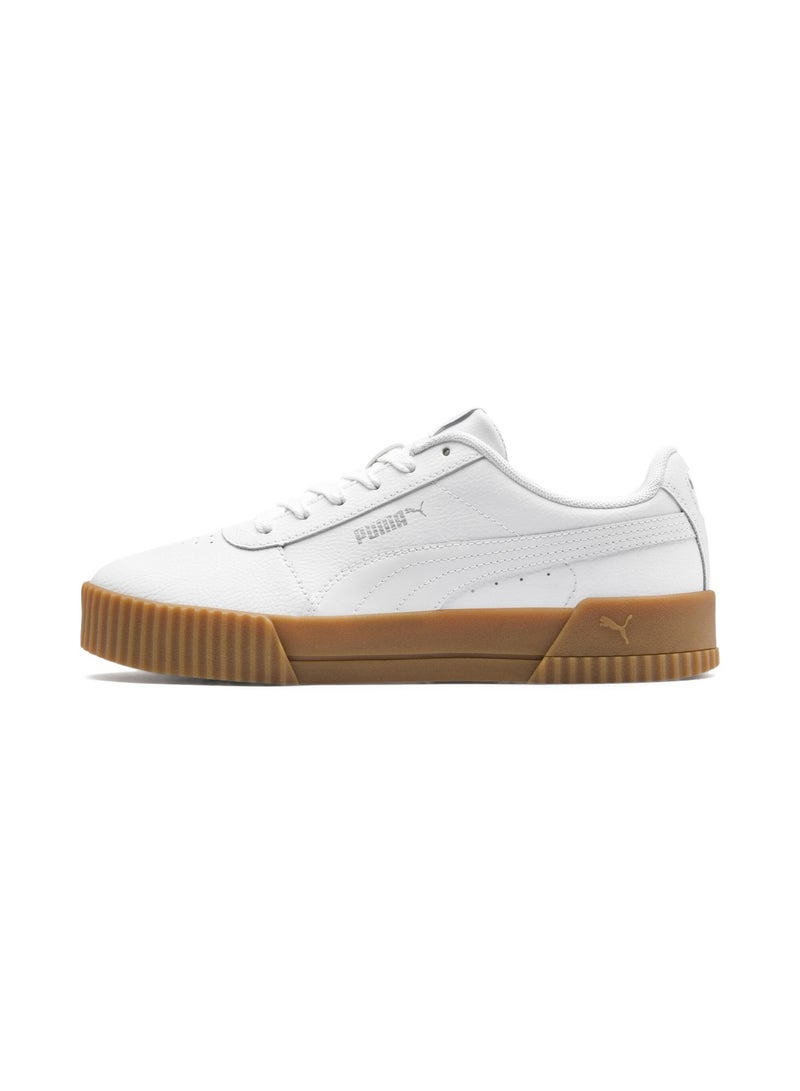 Carina Womens White Leather Trainers