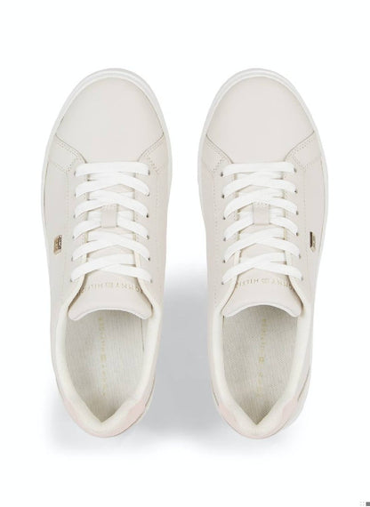 Women's Essential Leather Cupsole Court Trainers -  Leather upper, Light Blue