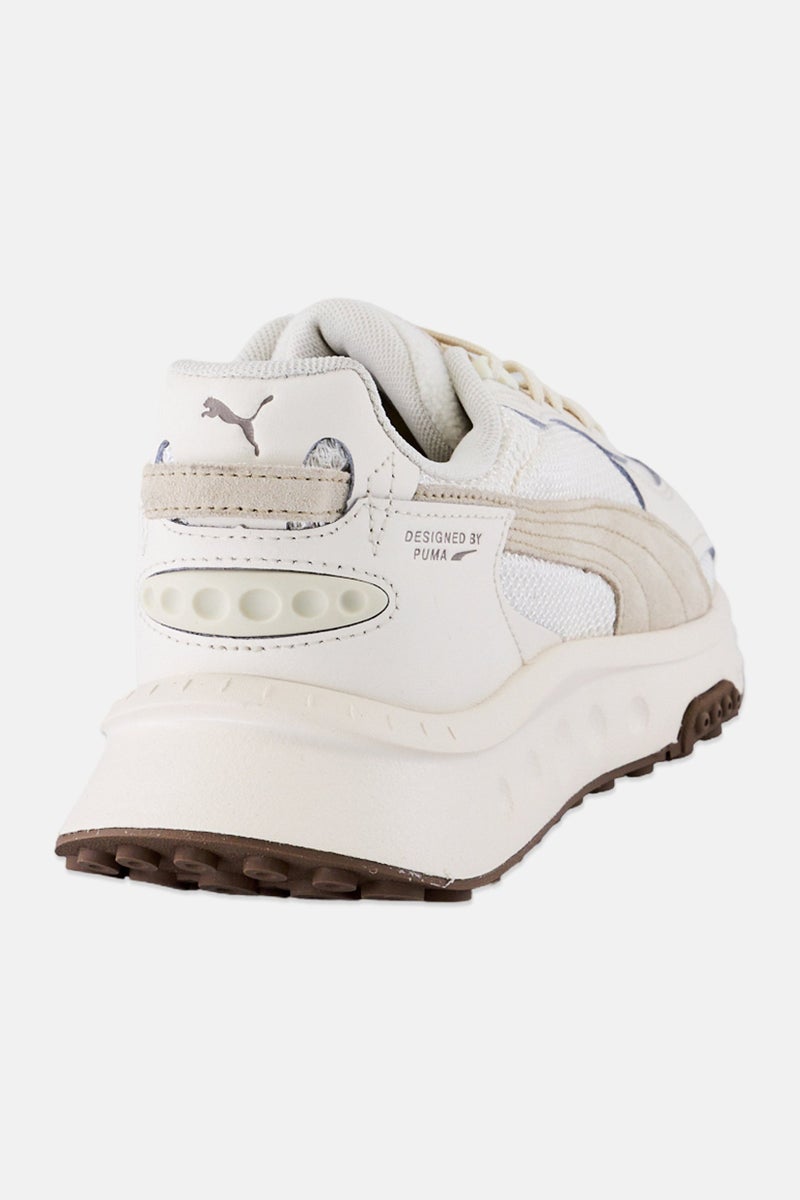 Women Wild Rider Futurism Lace Up Training Shoes, Cream