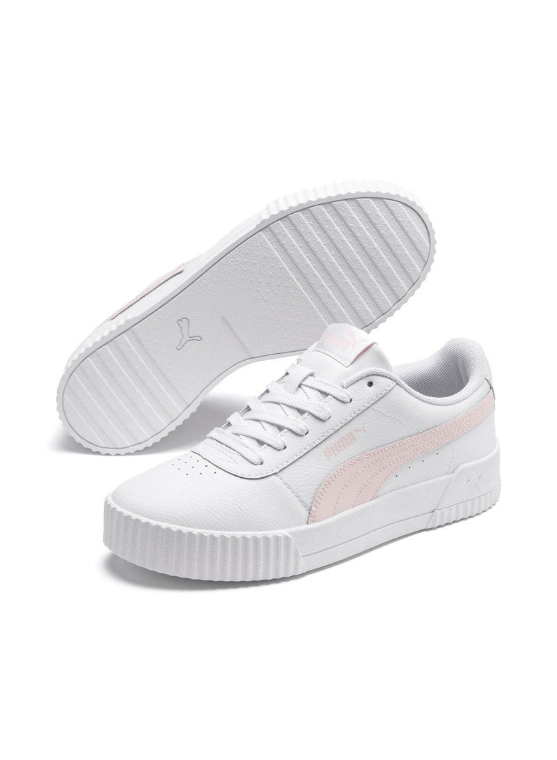 Carina Womens White Casual Lace Up Sneakers