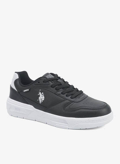Men's Black Classic Low-Top Sneakers, Stylish Lace-Up Design Shoes Perfect for Casual Adventures