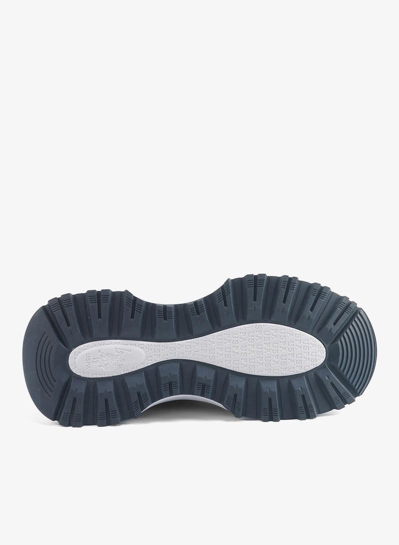 Men's Navy Sneakers with Bold Side Logo Shoes - Sporty Design Shoes for Effortless Everyday Styling