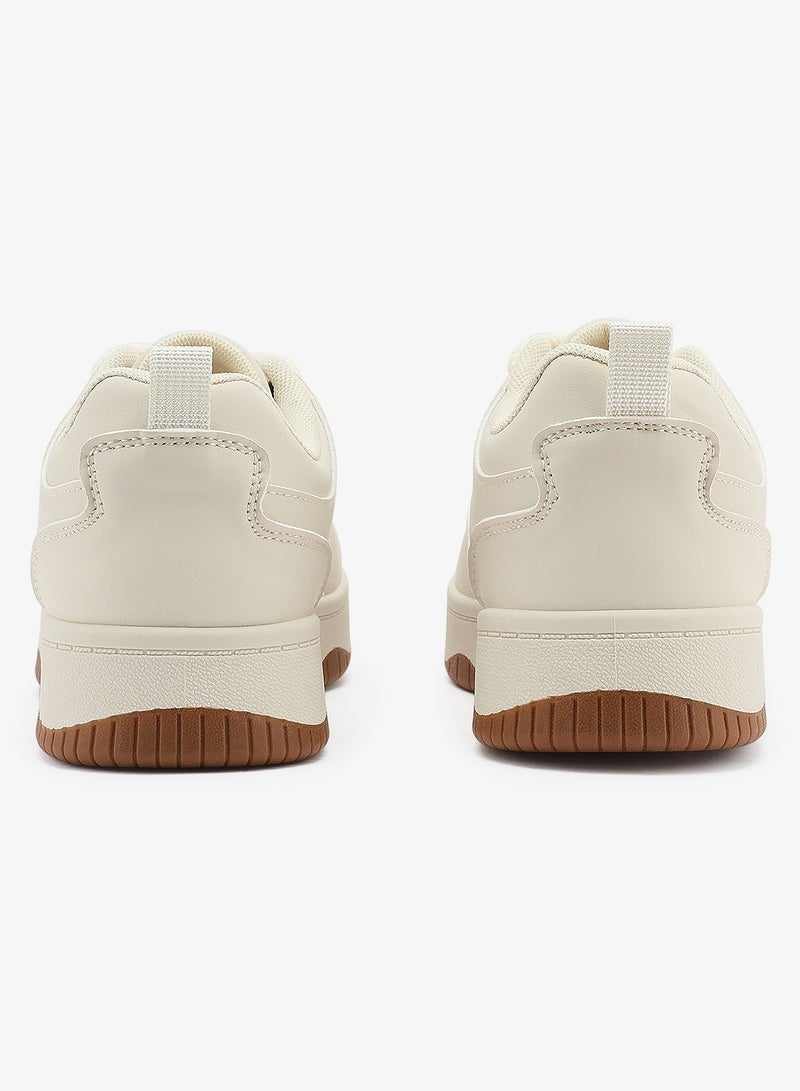 Women's  Beige Low-Top Sneakers - Style that Moves, Comfort Shoes that Lasts