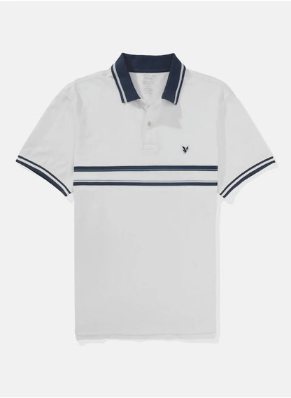 Logo Striped Short Sleeve Polo Shirt