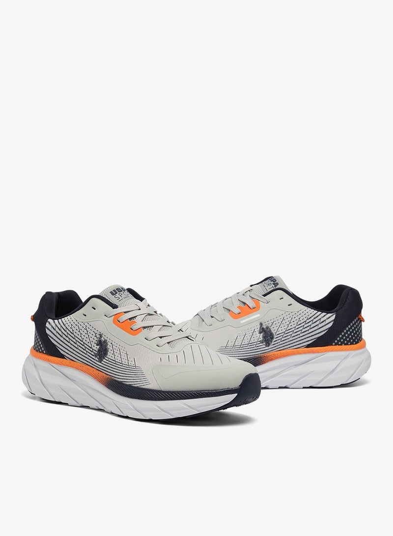 Men's Grey Low-Top Sneakers - Lightweight Shoes Lace-Up Design, Comfortable for Everyday Outfits